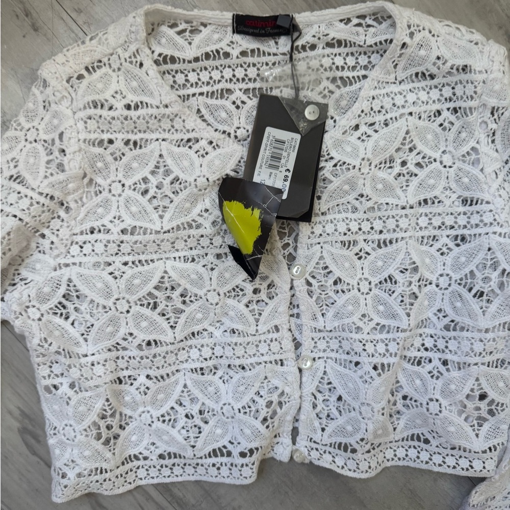 NWT Catimini girls White Lace Knitwear - Picture 2 of 5